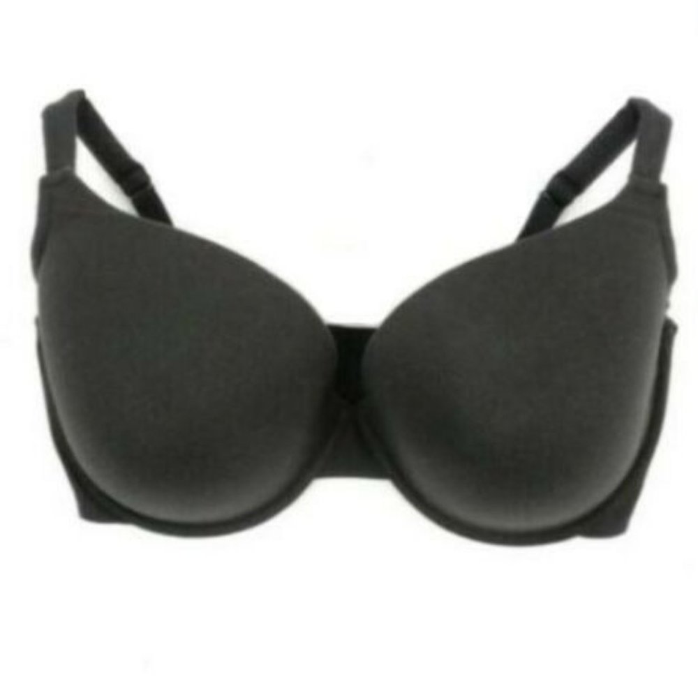 Cacique Lane Bryant Plunge Bra Cotton Blend Plus Size 40F Black